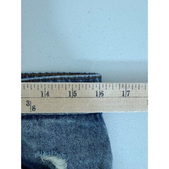 zara 90s relaxed wide leg distressed cropped jeans retro boho sz 8 - Picture 4 of 9